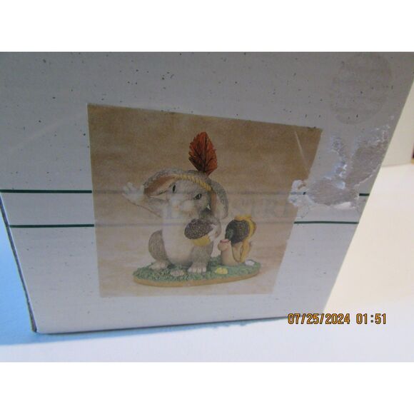 CHARMING TAILS FALL BUNNY RABBIT INDIAN IMPOSTER ACORN SNAIL 87/446 FITZ / FLOYD - Picture 1 of 8